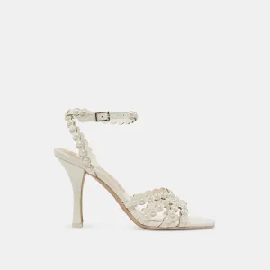 HELLEN PEARL HEELS WHITE LEATHER