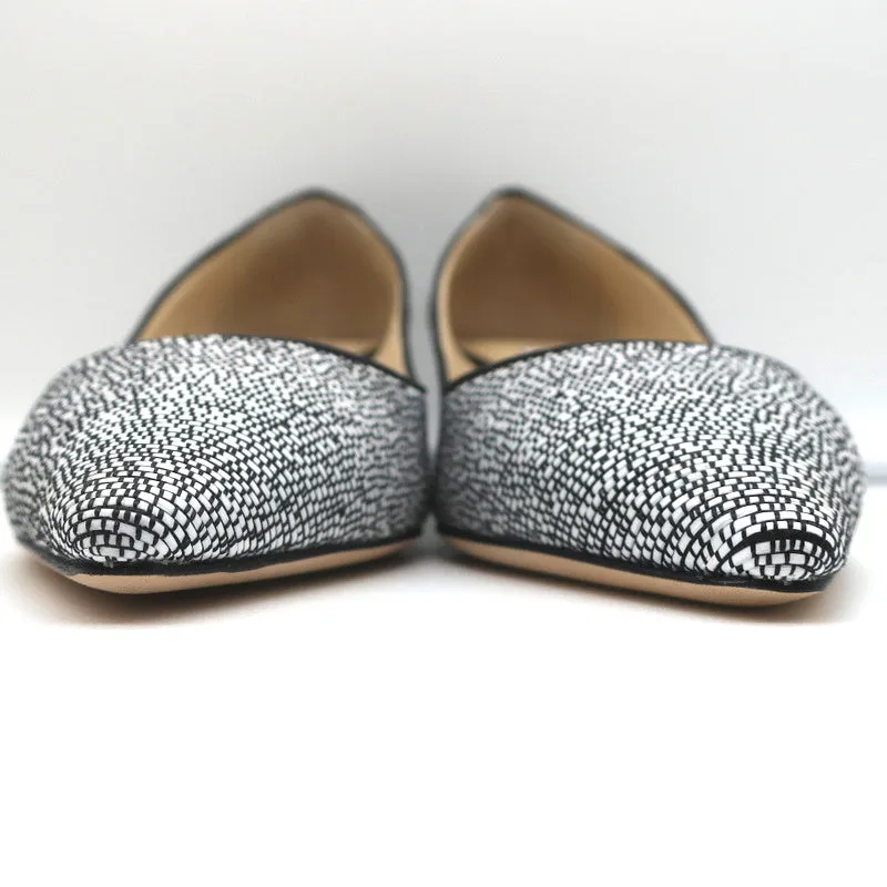 Jimmy Choo Romy 40 Pumps Chalk Woven Raffia Size 37 Pointed Toe Heels NEW